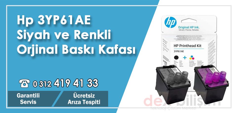 Hp 3YP61AE GT51-GT52 Siyah ve Renkli Orjinal Baskı Kafası